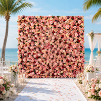 Décor de fond de scène pour grande salle de banquet, fleurs 3D de luxe faites à la main, résistantes aux plis, pour acheteurs en gros, faible coût d'expédition