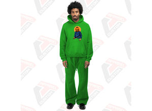 Conjunto de chándal de invierno de poliéster 100% transpirable de 2 piezas ultra cómodo y elegante para hombre, patrón sólido - Product Image 6