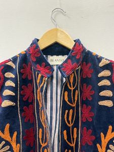 <b>Women's</b> Beautiful 100% Cotton <b>Velvet</b> Bomber Suzani <b>Jacket</b> with Floral Embroidery for Party Wear - Product Image 5