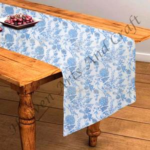 Camino de mesa moderno de 100% algodón, bloque de mano Floral indio impreso para boda, hogar, Hotel, mesa de comedor - Product Image 6