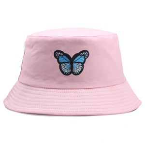 Premium Quality Foldable Sun <b>Hat</b> Unisex Butterfly Embroidery Flat Bucket <b>Hat</b> Cotton Outdoor Panama <b>Fishing</b> <b>Hats</b> - Product Image 1