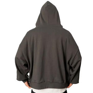 Sudadera con Capucha para Hombre MOVATEXTILE Basics, Talla Grande, Peso Pesado, Logotipo Personalizado, Color Liso, Ajuste Holgado, Gris Oscuro, Personalizada, Ropa de Invierno - Product Image 6