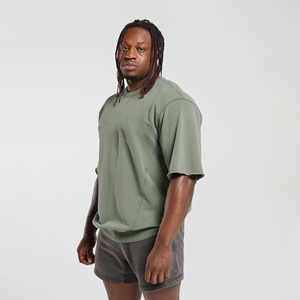 Fabricante de camisetas de alta calidad Precio asequible Camiseta de manga corta de color personalizado desteñida para hombre Tallas grandes Camiseta de lavado ácido en blanco - Product Image 2