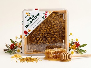 Pot de Miel en Nid d'Abeille 100% Pur Naturel Brut 400g, Miel Polyfloral Ambré Premium Certifié ISO, Durée de Conservation 5 Ans, Vente en Gros OEM - Product Image 2