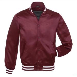 Chaqueta Bomber con Bordado Chenille, Satén de Seda Marrón, Forro Personalizado por Sublimación, Estilo Universitario, Fabricación Experta - Product Image 1