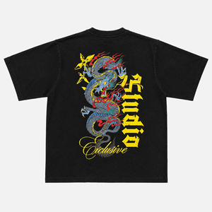 เสื้อยืดลายมังกรสุดพิเศษสไตล์ Y2K สำหรับผู้ชาย ผู้ผลิตเสื้อผ้าสั่งทำ เสื้อผ้าสตรีทแวร์ เสื้อยืดผ้าฝ้าย OEM/ODM เสื้อยืดลายกราฟิกสุดเท่ - Product Image 1