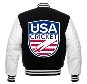 Veste universitaire en laine mélangée personnalisée pour hommes Style baseball classique avec manches en cuir PU OEM/ODM disponible - Product Image 4