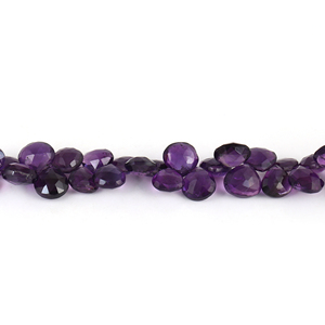 ลูกแพร์แบบเรียบลูกปัดพลอยสีม่วงเจียระไนแบบธรรมชาติพลอยสีม่วงเจียระไนรักษาแบบหลวม - Product Image 2