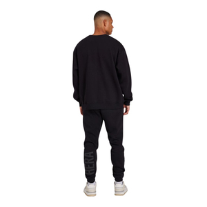 <b>Mens</b> Oversized Sweatshirt Black 345GSM Cotton <b>Pullover</b> with Custom Logo Streetwear Style for Daily Comfort - Product Image 5