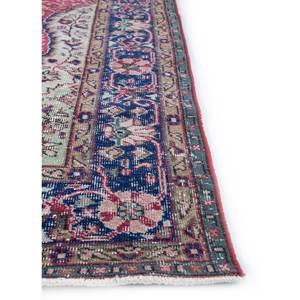 Alfombras de Lana Anudadas a Mano de Estilo Vintage, Diseño Rectangular Abstracto con Medallón Rosa y Morado para Sala de Estar o Pasillo, Pae-2293 - Product Image 4