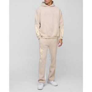 Chándal de hombre de alta calidad, Color sólido, logotipo personalizado, ropa de calle, chándales transpirables de algodón 100% - Product Image 4