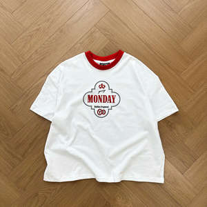 Short Sleeve <b>Mens</b> <b>T</b> <b>Shirts</b> Oversize Fit 100% Cotton Unisex Mixed <b>Collar</b> And Printed 2 Way Stretch Cotton <b>T</b> <b>Shirt</b> - Product Image 3