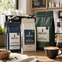 Sacs à café AT PACK personnalisés en Allemagne, en PE, 250g et 500g, avec valve et fermeture éclair refermable pour l'emballage de grains de café torréfiés