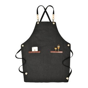 Tablier à manches personnalisable en toile de coton épais pour la cuisine Vêtements de travail pour la cuisine, le nettoyage de la boutique de thé au lait et des parties. - Product Image 4
