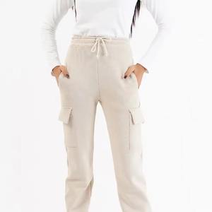 Service OEM, fabriqué en usine, pantalon de survêtement décontracté de haute qualité en coton molletonné à taille haute avec poche, pantalon droit d'hiver - Product Image 4