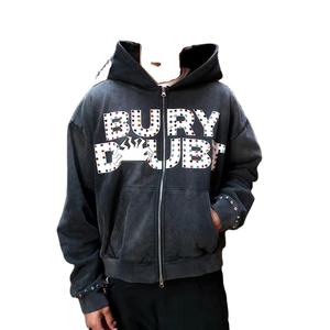 Sweat-shirt unisexe surdimensionné avec logo personnalisé, fabricant de vêtements, sweat-shirt pour homme, sweat-shirt décontracté pour homme 2026, sweat-shirt en strass - Product Image 2