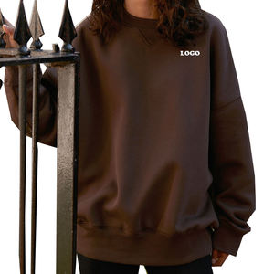 Sudadera de algodón de peso pesado para mujer, ropa de calle de gran tamaño, sudadera personalizada Lisa gruesa/último diseño, sudadera personalizada con hombros caídos - Product Image 1