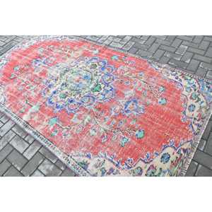 Alfombra Turca de 4.7x8.5 pies, Alfombra Vintage, Alfombra con Estampado Animal Rojo - Product Image 4