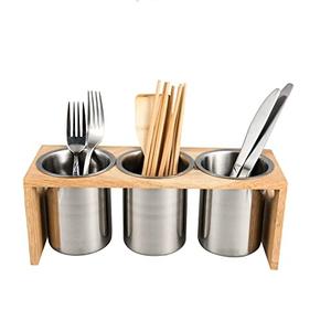 Support de rangement pour couverts de cuisine en acier inoxydable, ensemble de boîtes à ustensiles de cuisine en acier inoxydable, supports muraux - Product Image 2