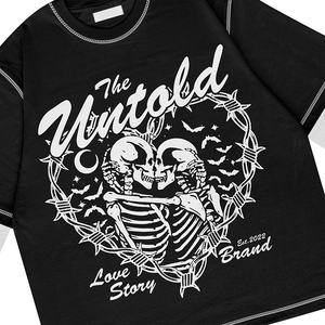 เสื้อยืดแขนยาวแบบ2-in-1สำหรับทุกเพศเสื้อยืดผ้าฝ้ายขนาดใหญ่ออกแบบได้สองชั้นแบบกำหนดเองสำหรับผู้ชาย - Product Image 6