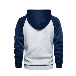 Sudadera con capucha de invierno para hombre, diseño único, doble cremallera, estilo urbano, 100% algodón grueso, bordada, venta al por mayor - Product Image 3