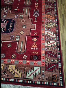 พรมถักปมทำด้วยมือผ้าวูลคุณภาพสูงลายปักนามธรรมสมัยใหม่สำหรับห้องนั่งเล่นหรือห้องนอน - Product Image 5