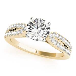 Round Cut Diamond <b>Split</b> Shank Style Engagement <b>Ring</b> For Women - Product Image 3