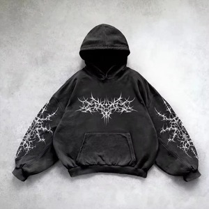 Y2K อเมริกันใหม่เสื้อสวมหัวแบบลำลองทรงหลวมเสื้อมีฮู้ดแนวสตรีทฮิปฮอปขนแกะแบบย้อนยุคเสื้อฮู้ดแบบหนาสำหรับผู้ชายเสื้อกันหนาวแบบคู่รักเทรนด์โจ๊กเกอร์ - Product Image 4