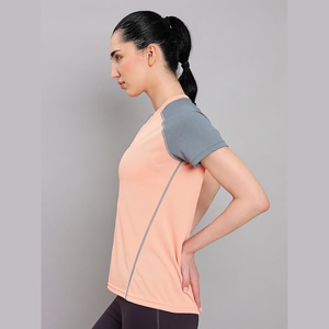 Camiseta Deportiva de Manga Corta para Mujer, de Poliéster, de Secado Rápido, Ajustada, con Cuello Redondo, sin Olor, Transpirable, con Protección UV, Ligera - Product Image 4