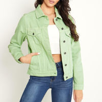 Chaqueta de mezclilla acolchada de moda para mujer, top corto informal con estampado para primavera, otoño e invierno, estilo urbano.