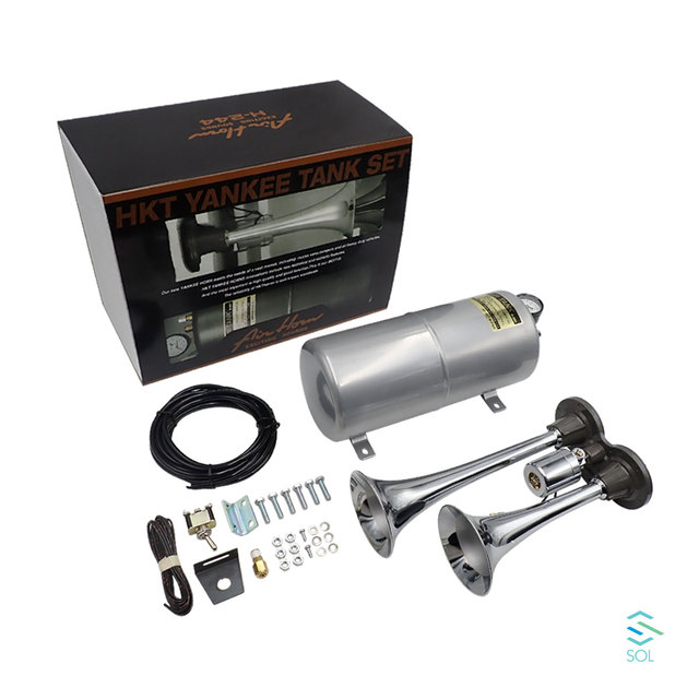 UD Daimler Isuzu Elf HKT Kitahara Truck Horn Kit 12V/24V Air Horn Tank Set 981kPa or Less Shared H244 Truck Speaker
