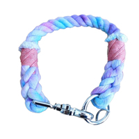 Laisse de chien de luxe faite à la main collier pour animaux de compagnie solide corde de coton coloré poignée en cuir boucle argentée dentelle pour petits chiens de taille moyenne