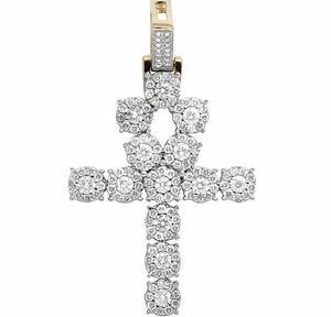 Bijoux Hip Hop Plaqué Or En Argent Sterling S925 Pendentif Croix Diamant Moissanite pour Hommes et Femmes Personnalisé - Product Image 1