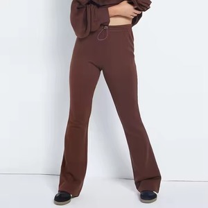 Pantalones de Yoga de cintura alta para exteriores, pantalones de entrenamiento de secado rápido para mujer, pantalones de lana de peso medio, pantalones de pijama lisos para Fitness - Product Image 2