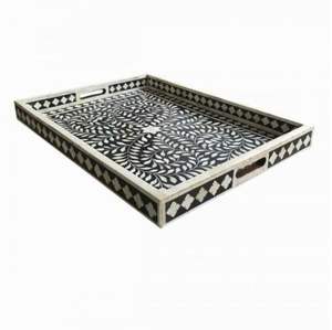 INTO INLAY <b>TRAY</b> HANDMADE SERVING <b>TRAY</b> LUXURY Bone Inlay Ramadan Breakfast Food Fruit <b>Coffee</b> Tea <b>Decorative</b> <b>Tray</b> - Product Image 5