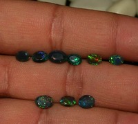 Opale noire naturelle éthiopienne Welo Fire, ovale facettée, pierre précieuse en vrac - Évaluée par une tierce partie pour la fabrication de bijoux, Mehrajudin Gems