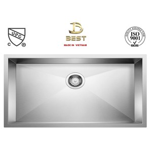 Vietnam fait à la main de haute qualité en acier inoxydable 304 à bol unique évier de cuisine brossé anti-rayures sans robinet pour un usage domestique - Product Image 3