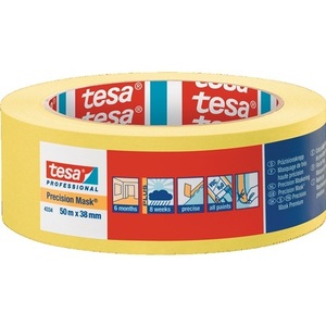 Cinta de Papel Crepé TESA Amarilla de 50m, 38mm de Ancho, Paquete de 4 - Product Image 1
