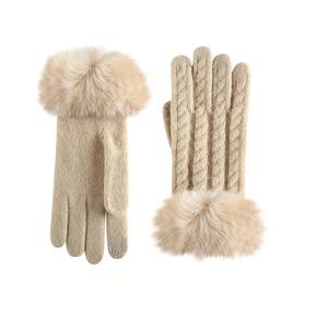 Gants en cuir de mouton véritable coupe-vent pour femme, collection Hiver 2026, avec fourrure de renard véritable, design tendance pour la conduite en extérieur - Vente en gros - Product Image 2
