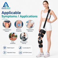 Attelle de genou réglable avec contrôle de l'amplitude de mouvement à 120 degrés et sangle d'épaule détachable pour stabilisation orthopédique post-chirurgicale