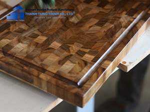 Tabla de cortar de madera de teca de grano final de alta calidad para suministros de utensilios de cocina de fabricante de Vietnam para mayoristas - Product Image 5