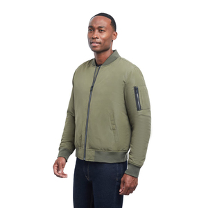 Blouson Bomber d'Hiver en Coton Vert Slim Fit pour Homme Style Urbain Fermeture Éclair Col Montant Taille Élastique Réversible - Product Image 4