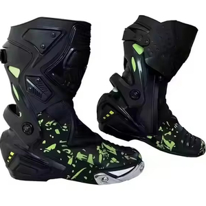 Chaussures en cuir véritable pour moto pour hommes, style simple, vente chaude / Conception OEM personnalisée de chaussures en cuir pour moto - Product Image 4