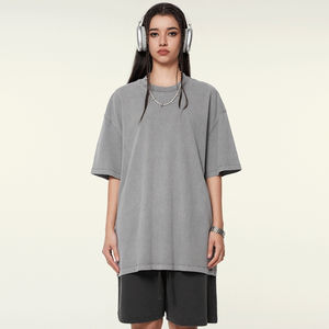 Haute qualité 260GMS 100% coton rétro T-Shirt personnalisé surdimensionné PUFF DGT LOGO décontracté blanc sérigraphie lavé t-shirt - Product Image 5