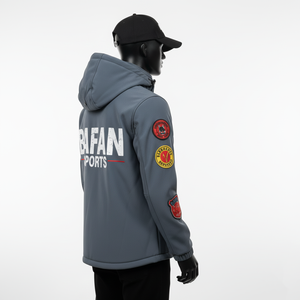 Veste Softshell Premium Coupe-Vent Imperméable en Polyester Spandex Tissu Gris Couleur Logo Personnalisé Veste Softshell pour Homme - Product Image 4