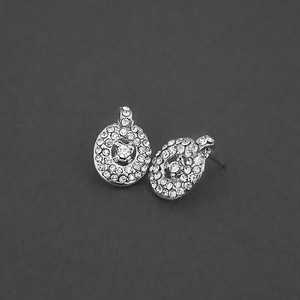 Kriaa Trendy Silver Plated White Austrian Stud Pendientes Zircon Diamond Topaz para Fiestas Románticas Ocasiones Religiosas-1310738 - Product Image 1