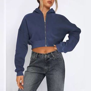 Abrigo con capucha de manga larga suelto informal estilo deportivo diario de alta calidad aceptable estilos personalizados y logotipo Otoño/Invierno para mujer - Product Image 3