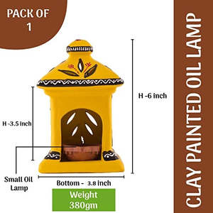 Yellow Terracotta Diwali Diya for Pooja <b>Oil</b> <b>Lamps</b> & Accessories - Product Image 4
