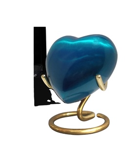 Urna de recuerdo de corazón azul-Mini cremación con soporte y caja-Urna azul pequeña para cenizas-Urna de fichas para cenizas humanas o mascotas - Product Image 2
