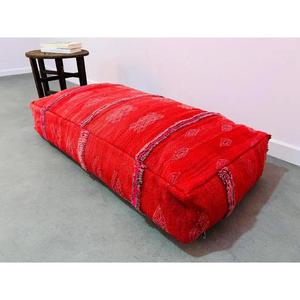 Puf de Cuero Marroquí Hecho a Mano, Otomana Tradicional Artesanal, Decoración del Hogar, Asiento Boho para Sala de Estar - Product Image 1